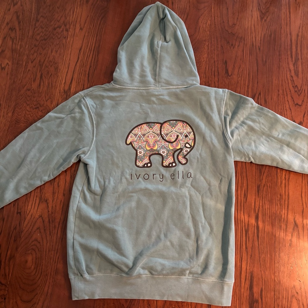 Ivory Ella Teal Hooded Sweatshirt